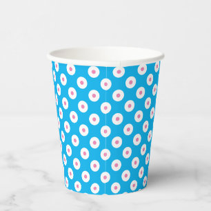 Gobelets En Papier Coupe Bleue jouée avec Polka-Dots rose et blanc