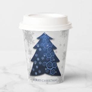 Gobelets En Papier Coupe Blue Festin Arbre de Noël