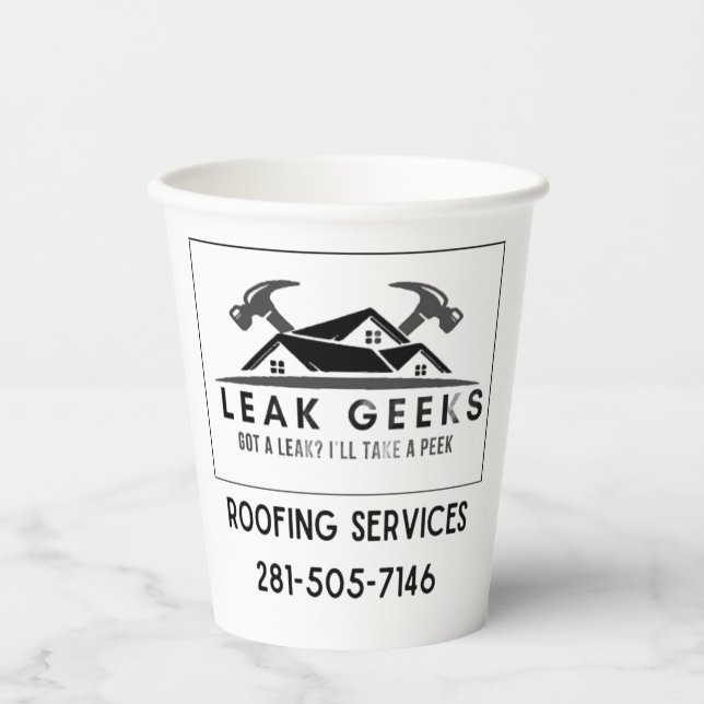Gobelets En Papier Coupe de boisson personnalisable - Ajouter un logo (Recto)