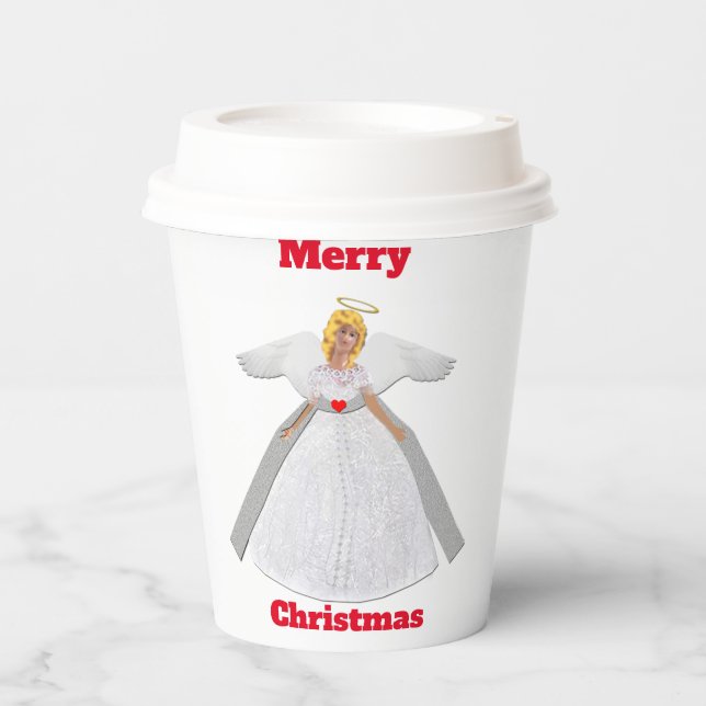 Gobelets En Papier Coupe de l'Ange de Noël (Recto)