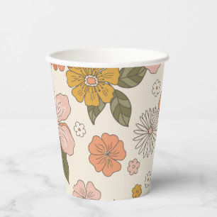 Gobelets En Papier Coupe de papier à fleurs