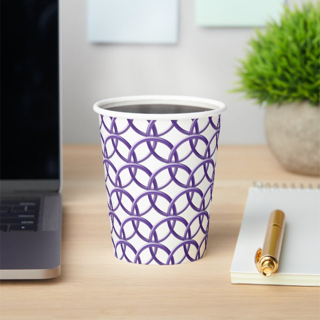 Gobelets En Papier Coupe de papier - Bagues d'entrelacement violet (Insitu)
