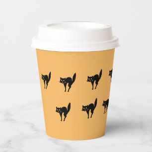 Gobelets En Papier Coupe de papier - Chats noirs surchargés