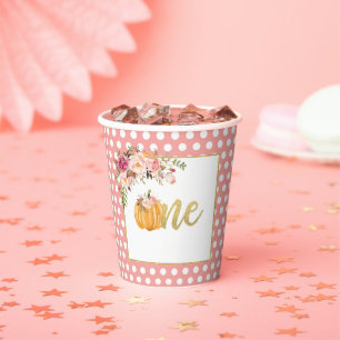 Gobelets En Papier Coupe de papier citrouille d'anniversaire - Floral