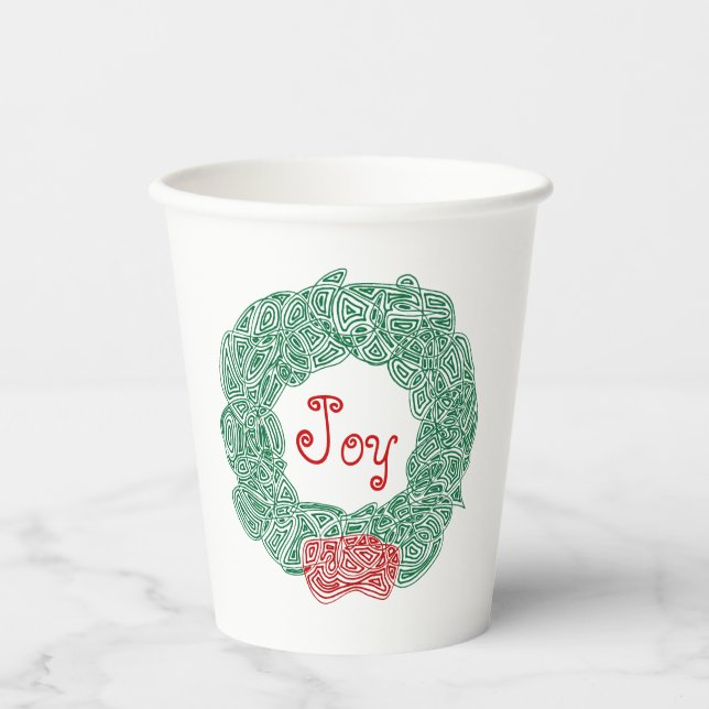 Gobelets En Papier Coupe de papier couronne de Noël (Recto)