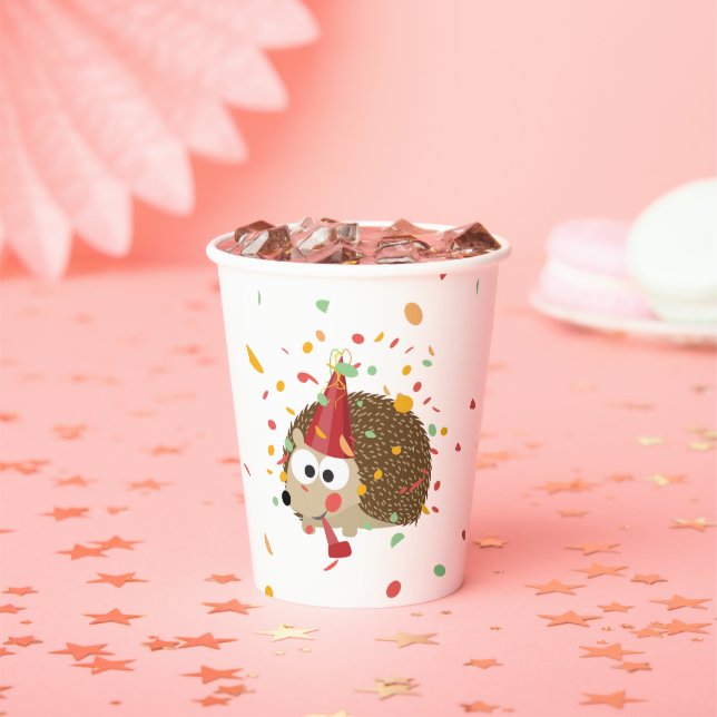 Gobelets En Papier Coupe de papier de Hérisson du Parti Cute Confetti (Insitu)