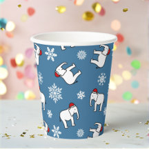 Coupe de papier de Noël à la fête des éléphants bl