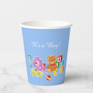 Gobelets En Papier Coupe de papier de poupées mignonnes (bleu)