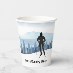 Gobelets En Papier Coupe de papier design ski de fond