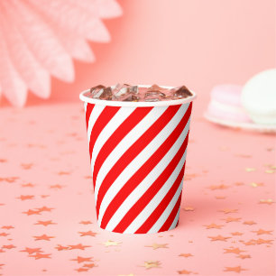Gobelets En Papier Coupe de papier en Sucre de canne rouge et blanc