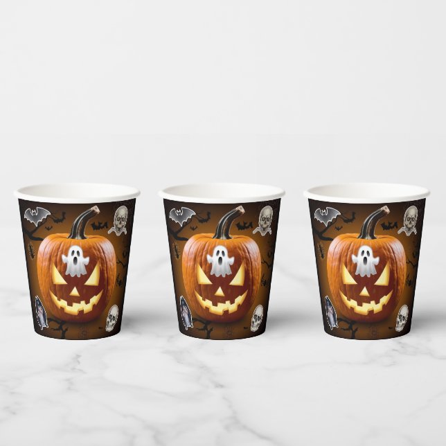 Gobelets En Papier Coupe de papier Halloween (Multi)
