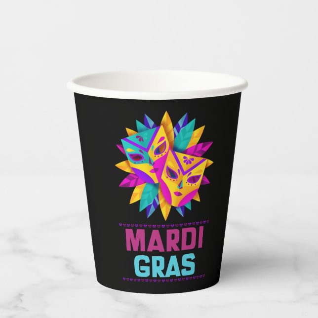 Gobelets En Papier Coupe de papier Masque Mardi Gras (Recto)