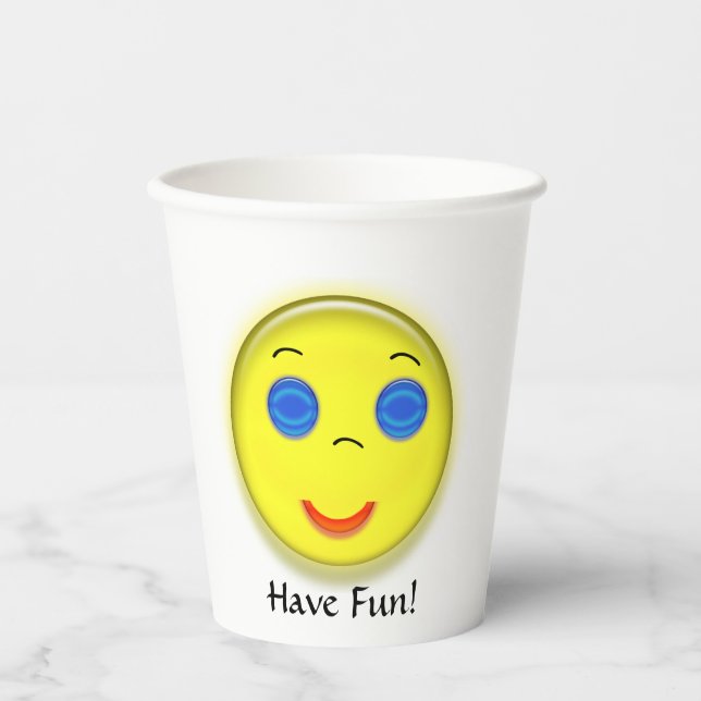 Gobelets En Papier Coupe de papier - Soleil souriant face (Recto)