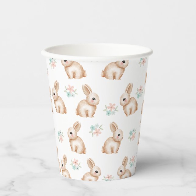 Gobelets En Papier Coupe du Bunny Anniversaire (Recto)