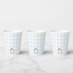 Gobelets En Papier Coupe du Citrouille bleu En vichy papier