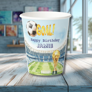 Gobelets En Papier Coupe du Monde de football mignon tasse en papier