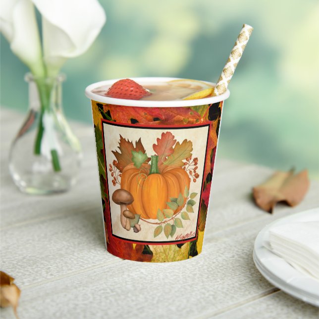 Gobelets En Papier Coupe du papier Citrouille de Thanksgiving (Insitu)