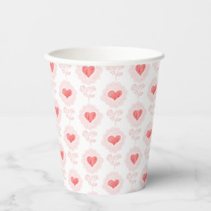 Gobelets En Papier Coupe du papier de la Saint-Valentin