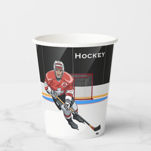 Gobelets En Papier Coupe du papier design de hockey (Recto)