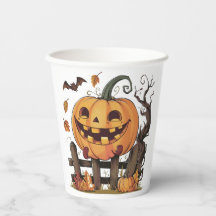 Coupe en papier Citrouille festif d'Halloween