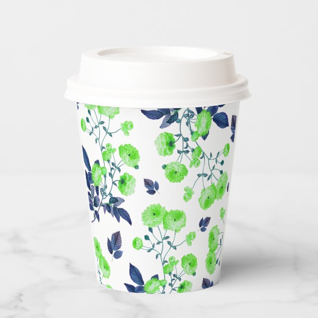 Gobelets En Papier Coupe en papier floral (Recto)
