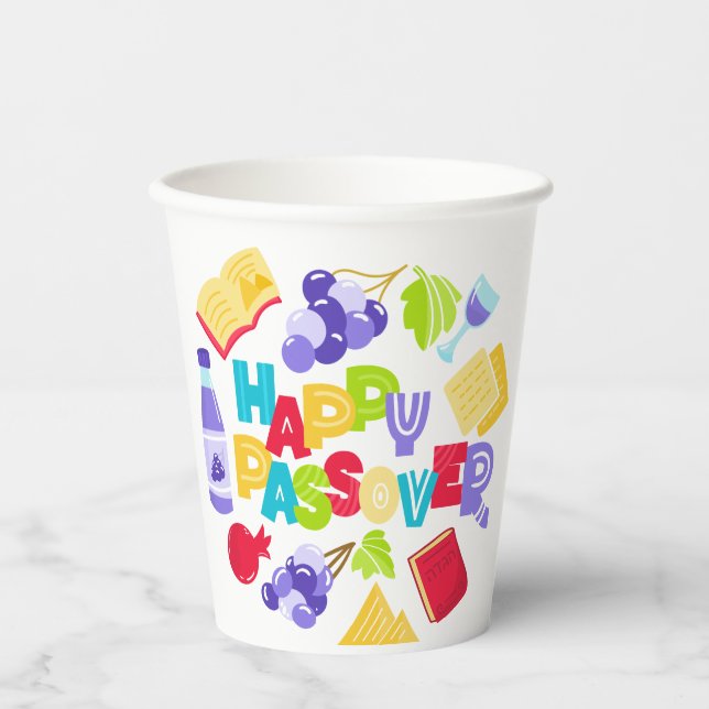 Gobelets En Papier Coupe en papier Joyeuse Pâque (Recto)