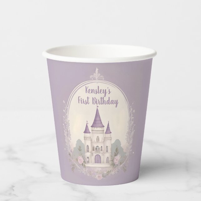 Gobelets En Papier Coupe en papier violet Fairytale Castle (Recto)