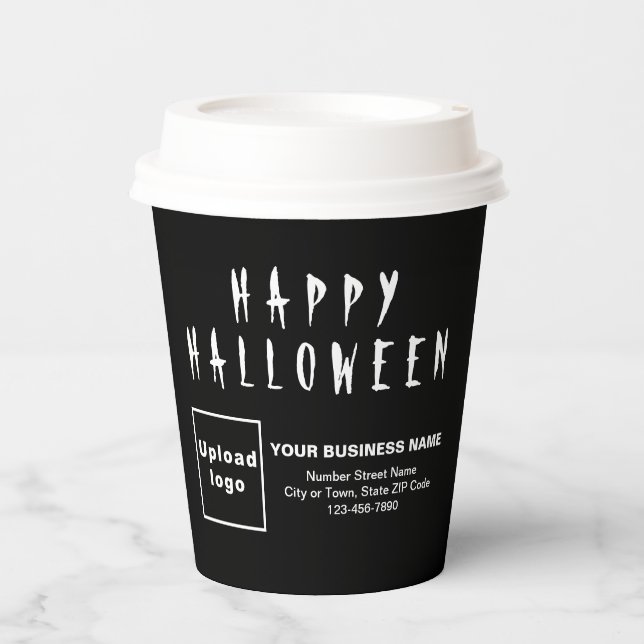 Gobelets En Papier Coupe Halloween Business Black Paper (Recto)
