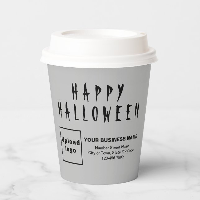 Gobelets En Papier Coupe Halloween Business Grey Paper (Recto)