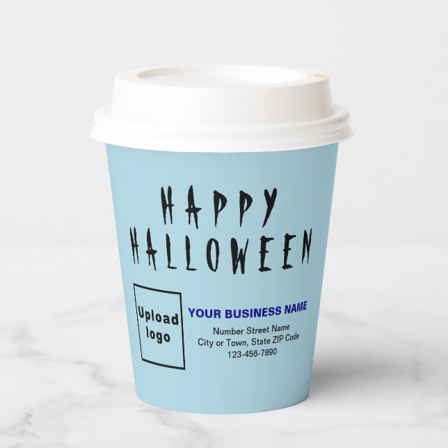 Gobelets En Papier Coupe Halloween Business Light Papier Bleu (Recto)