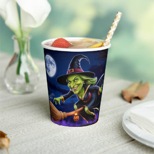 Gobelets En Papier Coupe Halloween/Sorcière de papier
