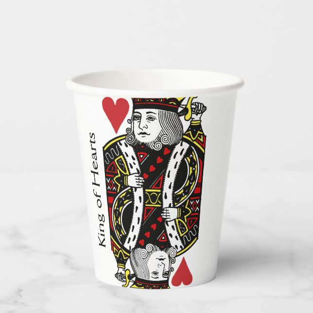 Gobelets En Papier Coupe King of Hearts Design Paper (Recto)