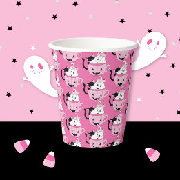Gobelets En Papier Coupe Motif en papier rose pour les mignons potes
