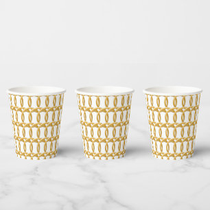 Gobelets En Papier Coupe papier - Anneaux entrelacés en or