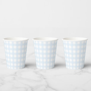 Gobelets En Papier Coupe papier En vichy bleu