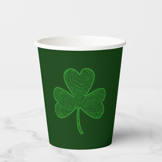 Gobelets En Papier Coupe shamrock de papier (Recto)