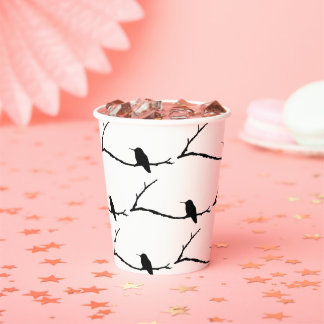 Gobelets En Papier Coupe sur papier - Colibri sur branche
