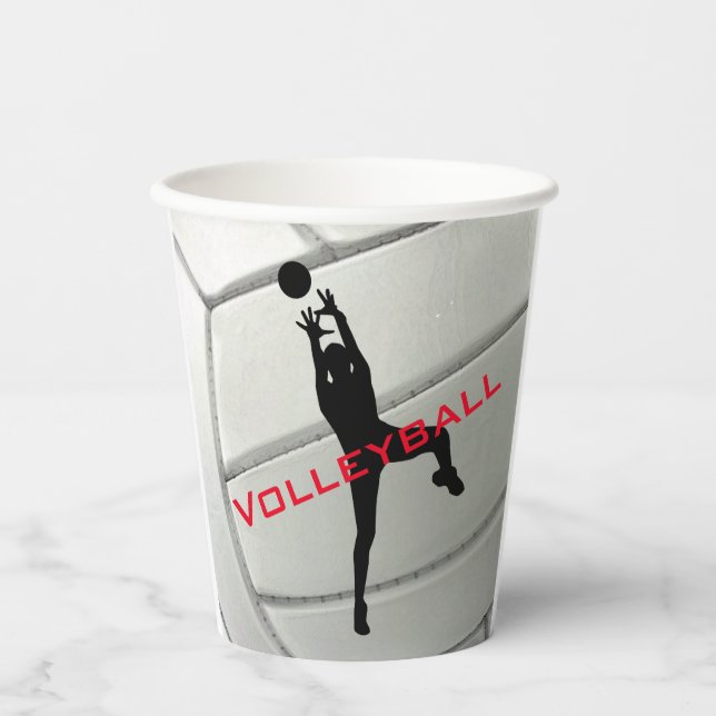 Gobelets En Papier Coupe Volleyball Design Paper (Recto)