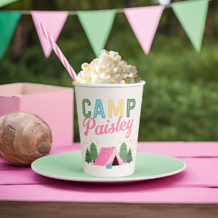 Gobelets En Papier Coupes d'Anniversaire de Camping pour filles