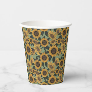 Gobelets En Papier Coupes de Baby shower de fleurs de tournesol