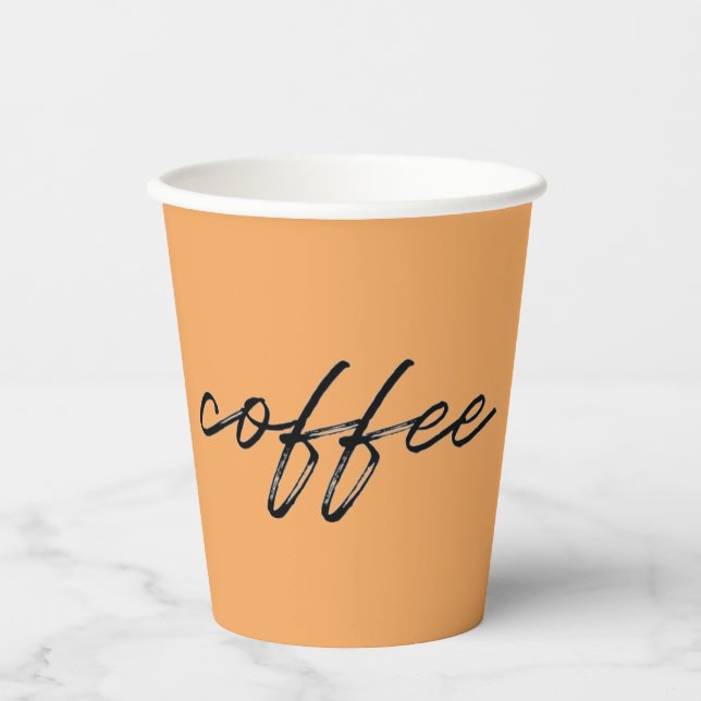 Gobelets En Papier Coupes de café jetables Orange Homebody (Recto)