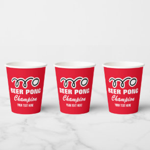 Gobelets En Papier Coupes de fête de bière rouge personnalisées