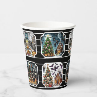 Gobelets En Papier Coupes de fête de Noël hantées - set 1
