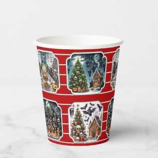 Gobelets En Papier Coupes de fête de Noël hantées - set 2
