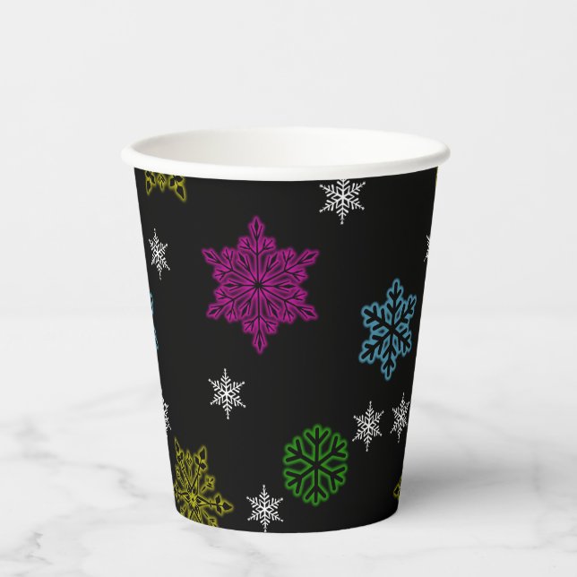 Gobelets En Papier Coupes de fête de Snowflakes - set 3 (Recto)