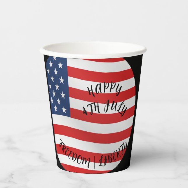 Gobelets En Papier Coupes de fête du 4 juillet (Recto)