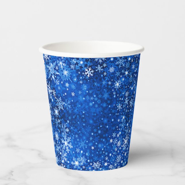 Gobelets En Papier Coupes de fête en papier Snowflake (Recto)