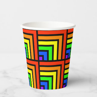 Gobelets En Papier Coupes de fête Rainbow Blocks - set 1