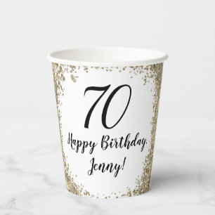 Gobelets En Papier Coupes de papier 70e anniversaire à thème Sequin