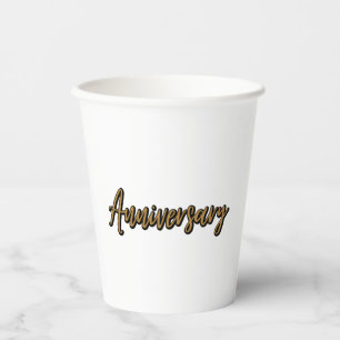 Gobelets En Papier Coupes de papier Anniversaire d'or